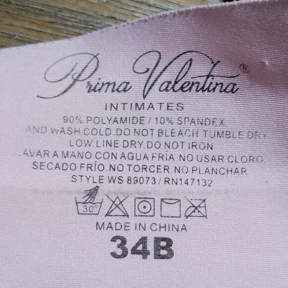 Prima Valentina Intimates Pink Padded Underwire Bra w/ Back Closure - Size 34B - Picture 6 of 6
